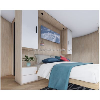 Gegalvaniseerde stalen vierkantbuizen Structuur Houten ronde huis CE Luxe modern containerhuis met aluminiumlooi ramen