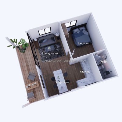 Plant Container Huis Verhuisbaar geprefabriceerd huis met 50/75/100mm Wave Sandwich Panel