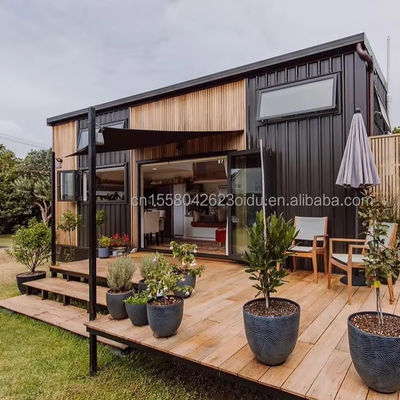 Moderne ontwerp Flat Pack Container 20 FT Prefabricated Steel House voor buiten of kamperen Low Cos