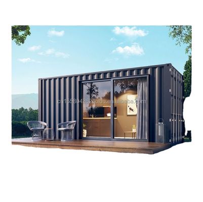 Moderne ontwerp stijl aangepast kleur Houten prefab Container House Steel Sandwich Panel Hotel toiletten voor buiten