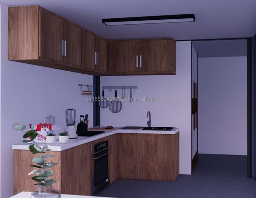 2 slaapkamers Voorgefabriceerde kleine woning gemaakt van staalmateriaal voor modern design Houten woonhuis in buitenkantoor