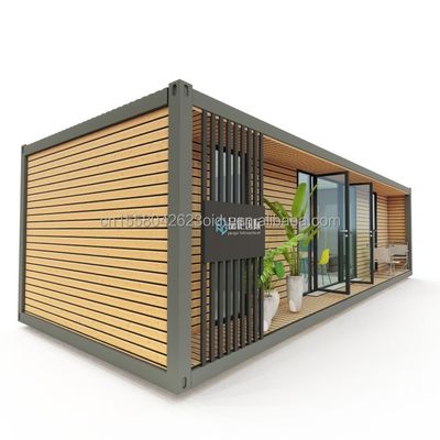 40ft Luxe Container Houten Huis met 2 Slaapkamers Prefabricated Home Office Modern Design Gegalvaniseerd Staal Buigend 180g