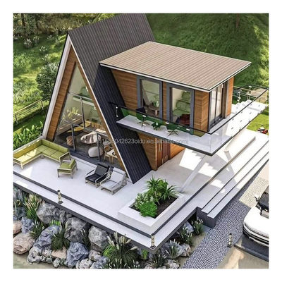 Houten huizen Prefab huis met muur 50/75/100mm Wave Sandwich Panel