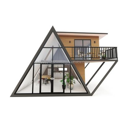 Houten huizen Prefab huis met muur 50/75/100mm Wave Sandwich Panel