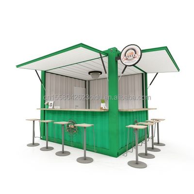 10ft en 20ft Container Coffee Shops met Aluminium Alloy Windows Portable Pop Up Cafe Bar