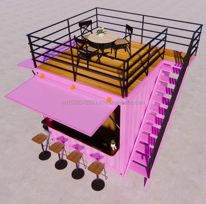 Gegalvaniseerde stalen vierkantbuizen gebruikt voor winkel 10ft Pop up mobiele prefab container restaurant straatvoedsel kiosk