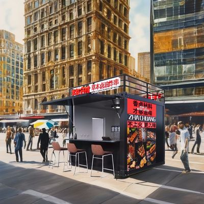 Moderne design stijl 10ft container Sentry Box Fast Food Truck Mobiele koffie Truck Bar Convenience Store