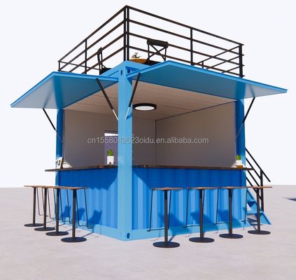 10ft Prefab Restaurant Winkel Straat Food Kiosk Container Pop Up Mobile Mini Shipping Container met Hotel Design