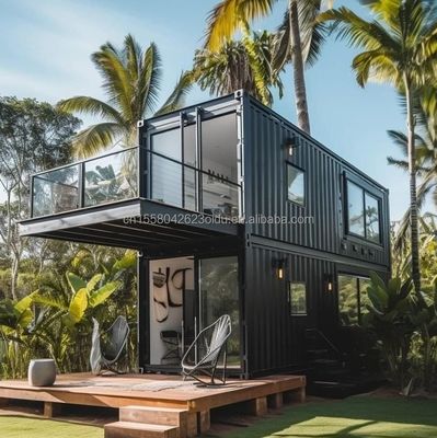 Aluminiumlegeringsvensters EU 20 FT Prefabrieke staalcontainerhuis voor buitenwonen in woonwoud kleine huizen