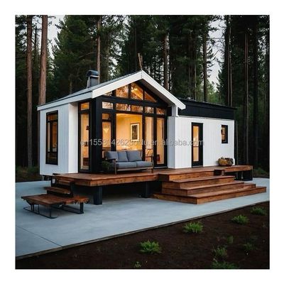 50/75/100mm Wave Sandwich Panel Muur EU Modern Design Staalstructuur Gebouw voor log hotels of mobiele kleine huis Prefabricated Home