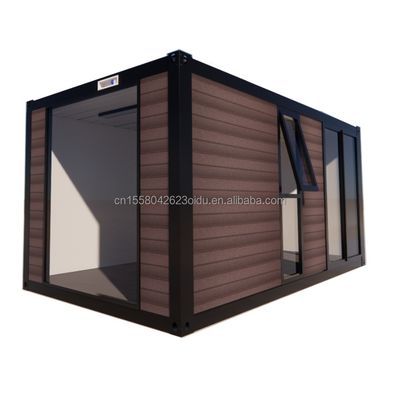 20ft modern ontwerp geprefabriceerd houten huis staal materiaal kleine container huis voor hotel / stel beroep buiten verblijf