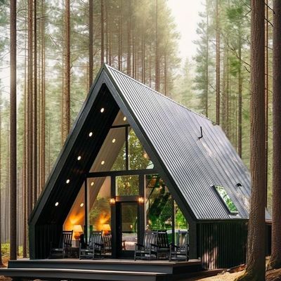 Snel te installeren staalconstructie Containerhuizen Moderne twee verdiepingen tellende luxe villa met A-frame en sandwichpaneelontwerp