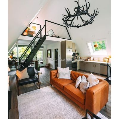 Snel te installeren staalconstructie Containerhuizen Moderne twee verdiepingen tellende luxe villa met A-frame en sandwichpaneelontwerp