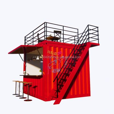 Winkel Professionele op maat gemaakte container Koffieshop Bar Fastfood Restaurant Convenience Store Kiosk Booth met aluminiumlooi ramen