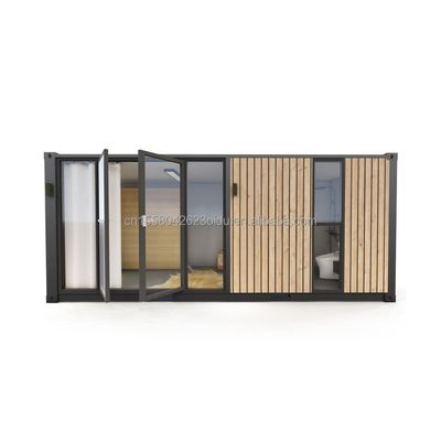 Aanpasbaar Luxe Houten Container Huis Modern Design Staal Prefab buiten 20ft 40ft Uitbreidbare Container