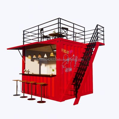 Winkel Professionele op maat gemaakte container Koffieshop Bar Fastfood Restaurant Convenience Store Kiosk Booth met aluminiumlooi ramen