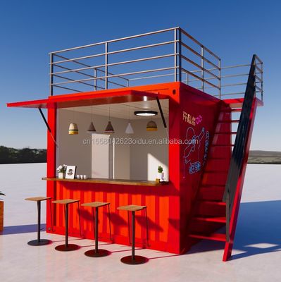 Winkel Professionele op maat gemaakte container Koffieshop Bar Fastfood Restaurant Convenience Store Kiosk Booth met aluminiumlooi ramen