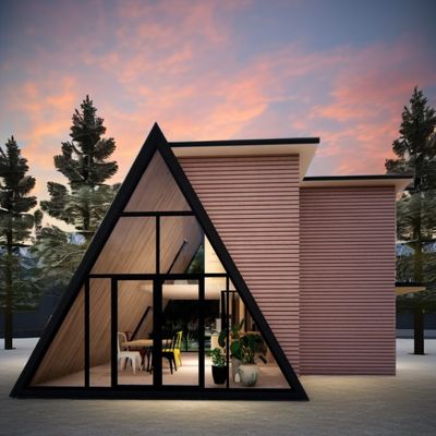 Afneembare container en aluminiumlegeringsvensters CE EU gecertificeerd Modern Luxury Prefab Triangle House voor kantoor of magazijn