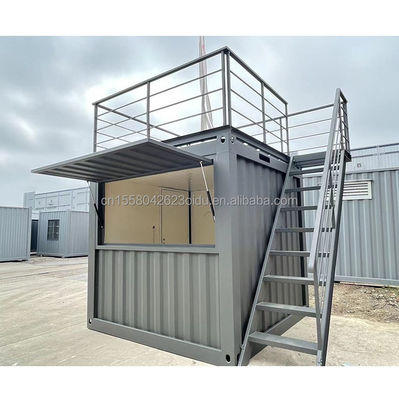 10ft Mini Pop Up Shop Container Huis Restaurant Winkel Straat Food Kiosk Container met gegalvaniseerde stalen vierkant buizen