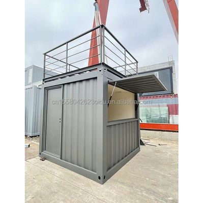 10ft Mini Pop Up Shop Container Huis Restaurant Winkel Straat Food Kiosk Container met gegalvaniseerde stalen vierkant buizen