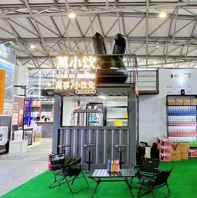 10ft Mini Pop Up Shop Container Huis Restaurant Winkel Straat Food Kiosk Container met gegalvaniseerde stalen vierkant buizen