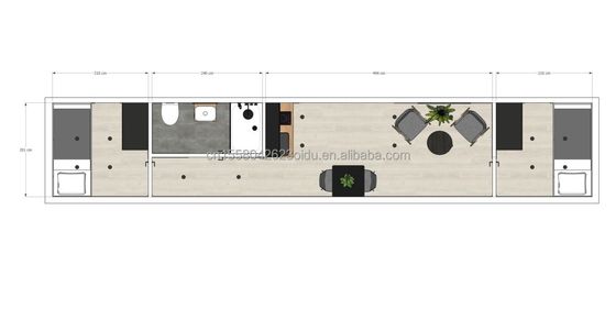 Nieuw populaire 40ft gemodificeerde container met 2 slaapkamers en aluminium vensters