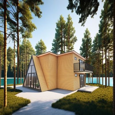 Persoonlijke kleur Vlak verpakking Prefab huizen Driehoek Huis voor hotel