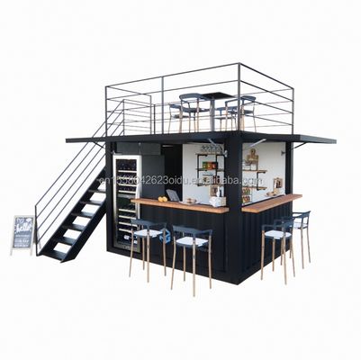 10ft Mini Pop-up Shop gegalvaniseerd staal vierkant buizen Twee verdiepingen Pop-up container Bar koffie container