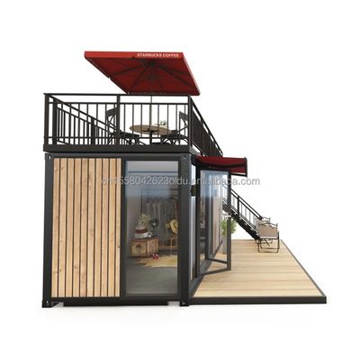 Aluminiumlegeringsvenster 20ft/40ft Eenverdieping kleine houten containergebouwen voor hotel appartement villa of hutten