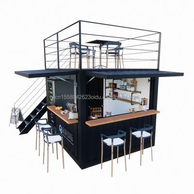 10ft Mini Pop-up Shop gegalvaniseerd staal vierkant buizen Twee verdiepingen Pop-up container Bar koffie container