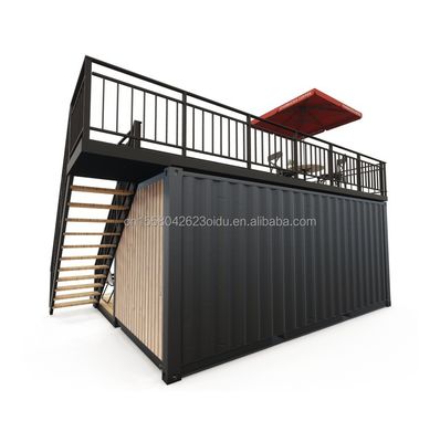 Aluminiumlegeringsvenster 20ft/40ft Eenverdieping kleine houten containergebouwen voor hotel appartement villa of hutten