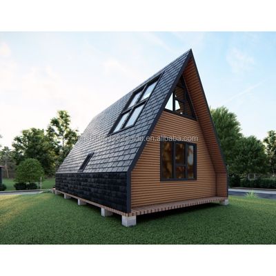 Hotel Houten huizen met driehoekig ontwerp Modern stijl container en 50/75/100mm Wave Sandwich Panel muur in de EU