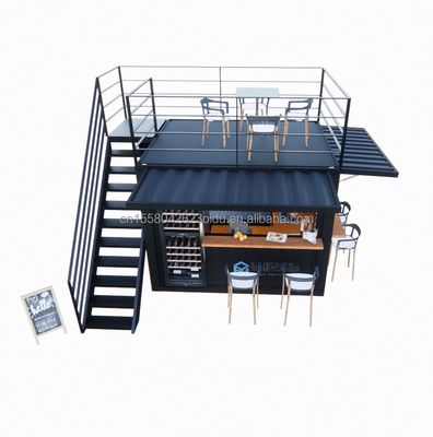10ft Mini Pop-up Shop gegalvaniseerd staal vierkant buizen Twee verdiepingen Pop-up container Bar koffie container