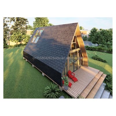 Hotel Houten huizen met driehoekig ontwerp Modern stijl container en 50/75/100mm Wave Sandwich Panel muur in de EU