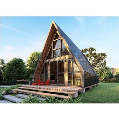 Hotel Houten huizen met driehoekig ontwerp Modern stijl container en 50/75/100mm Wave Sandwich Panel muur in de EU