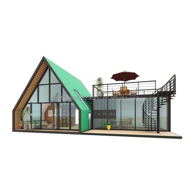 Villa Living of Hotel Elegant woonhuis Prefab Containerhuis met aluminium-alloy ramen in staal driehoek ontwerp