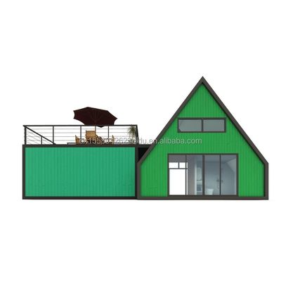 Villa Living of Hotel Elegant woonhuis Prefab Containerhuis met aluminium-alloy ramen in staal driehoek ontwerp