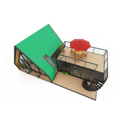 Villa Living of Hotel Elegant woonhuis Prefab Containerhuis met aluminium-alloy ramen in staal driehoek ontwerp
