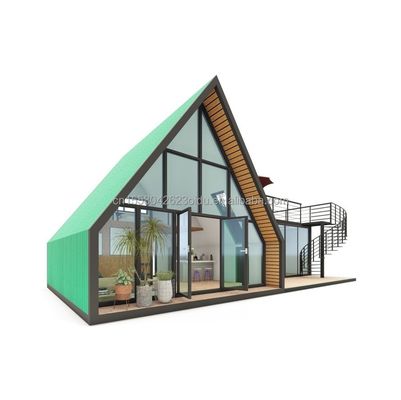 Villa Living of Hotel Elegant woonhuis Prefab Containerhuis met aluminium-alloy ramen in staal driehoek ontwerp