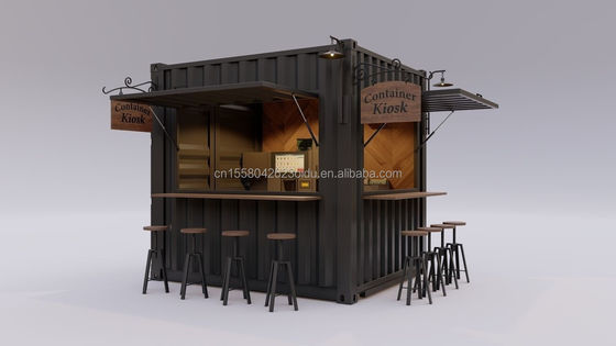 Gegalvaniseerde stalen vierkantbuizen mini pop-up shop mobiele container koffiebar huizen 10ft container met 50mm muur en 75mm muur