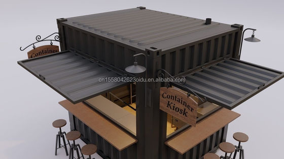 Gegalvaniseerde stalen vierkantbuizen mini pop-up shop mobiele container koffiebar huizen 10ft container met 50mm muur en 75mm muur