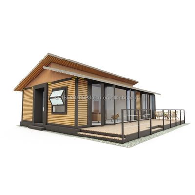 EU Moderne 3 slaapkamers Flat Pack Container Huizen Houten Buitenwand en gegalvaniseerd staal Buigen 180g voor woonruimte