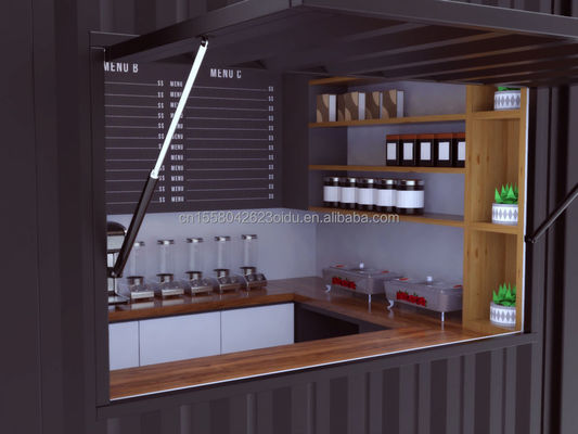 Gegalvaniseerde stalen vierkantbuizen mini pop-up shop mobiele container koffiebar huizen 10ft container met 50mm muur en 75mm muur