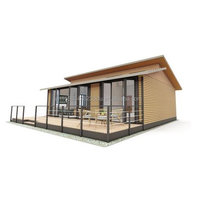 EU Moderne 3 slaapkamers Flat Pack Container Huizen Houten Buitenwand en gegalvaniseerd staal Buigen 180g voor woonruimte