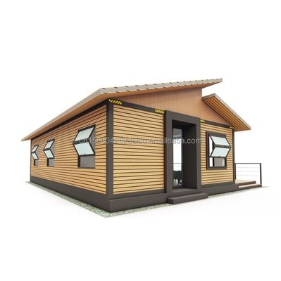 EU Moderne 3 slaapkamers Flat Pack Container Huizen Houten Buitenwand en gegalvaniseerd staal Buigen 180g voor woonruimte