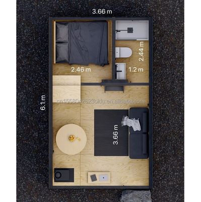 Hotel Driehoekig containerhuis met geprefabriceerde staalconstructie en sandwichpaneelmuren 50/75/100mm golfpanelen