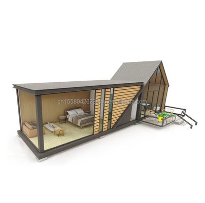 50/75/100mm Wave Sandwich Panel Muur voor winkelcentrum in driehoekige staalstructuur Ontwerp van EU Modern Flat Pack Container House