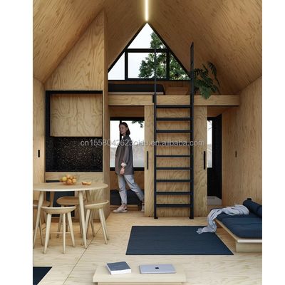 Moderne A-driehoekige kleine woning Prefab huis trailer Flat Pack Staal en sandwich paneel Mobiele woning voor hotel of andere doeleinden