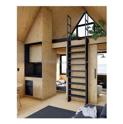 Moderne A-driehoekige kleine woning Prefab huis trailer Flat Pack Staal en sandwich paneel Mobiele woning voor hotel of andere doeleinden