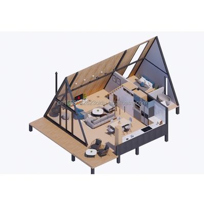 Moderne stalen frame gegalvaniseerd stalen buiging 180g kleine prefab huis voor familie vakantie of hotel
